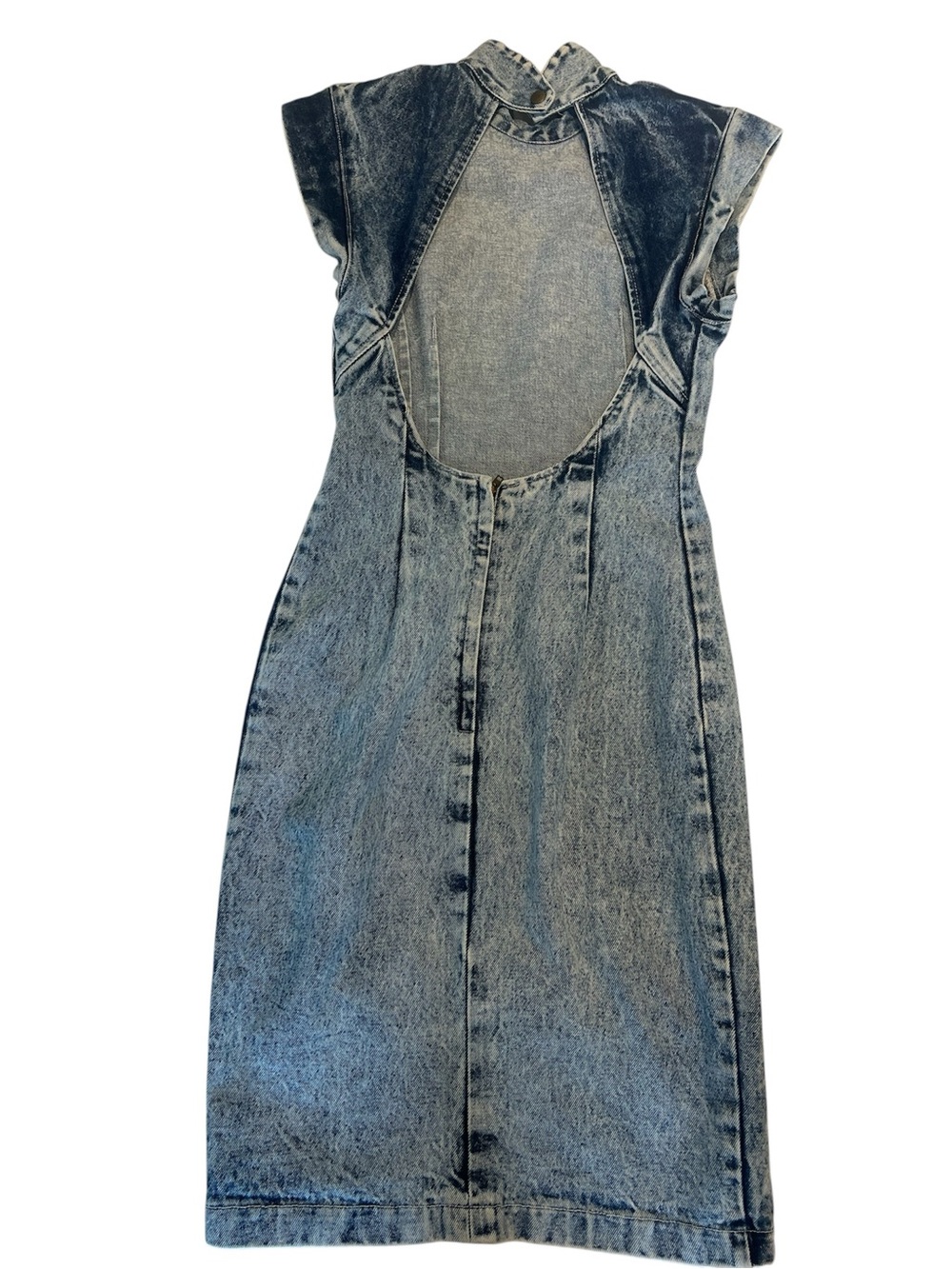 VINTAGE Paris Blues Acid Wash Denim Dress - Picture 4 of 5